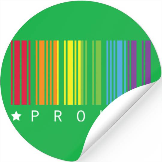 Proud Star Rainbow Barcode LGBTQ Pride Month Gift Stickers