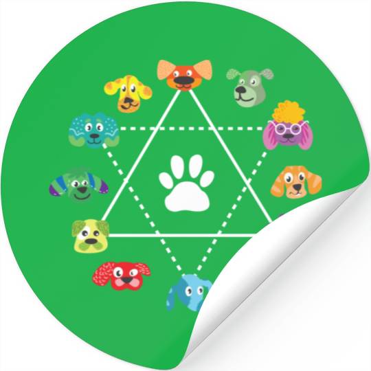 Color Wheel Of Cute Dogs Art Teacher Dog Lover Stickers