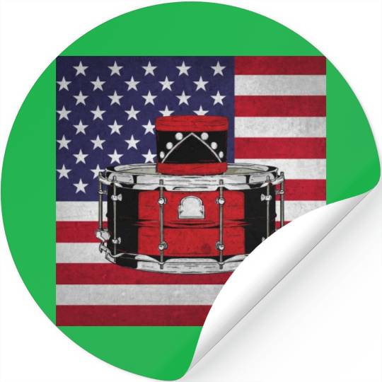 Drumming Drummer Us Flag Stickers