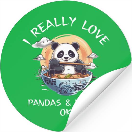 Kawaii Anime Panda Otaku Japanese Ramen Noodles Stickers