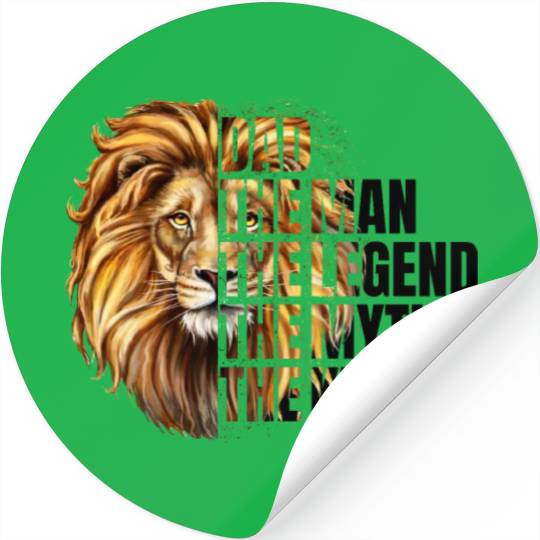 Dad the Man the Legend Leopard Lion Png Stickers