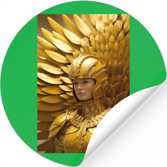 Golden Valor: The Resolute Warrior Stickers