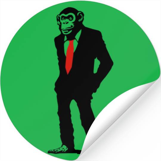 monkey in suit Stickers