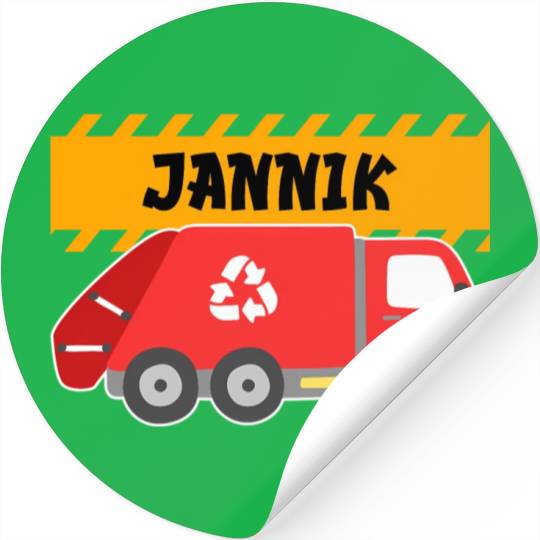 Jannik Trash Truck For Collector Ecologist Stickers