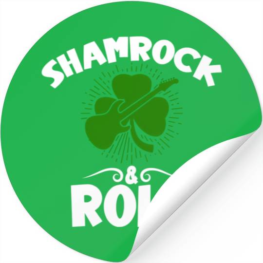 Shamrock Rock And Roll Guitar St Patrick'S Day Stickers