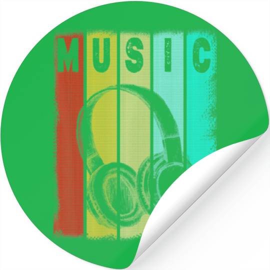 Electronic Music Lover DJ Vintage Retro Stickers