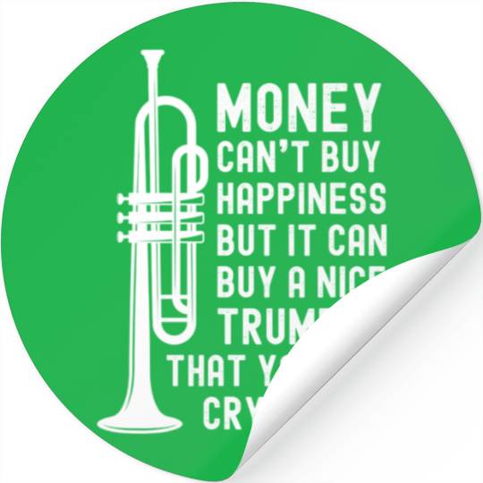 Funny Money Happiness Trumpet Player Joke Music Stickers