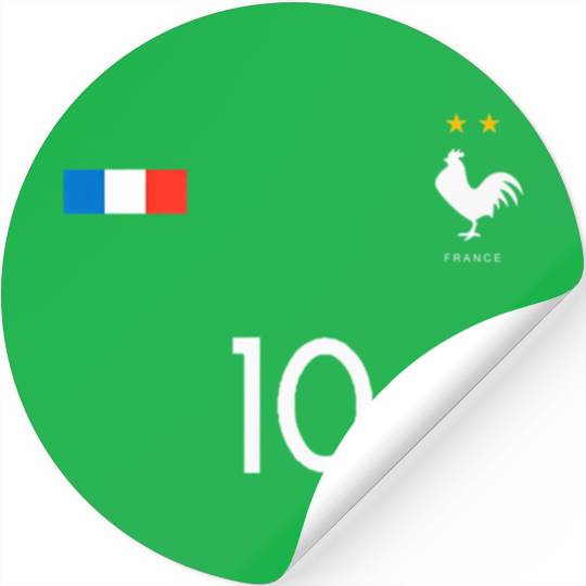 France Jersey 10 French Football Soccer Stickers