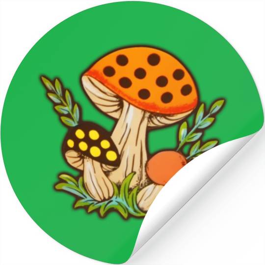 Merry Mushrooms 70S Kitchen Stickers
