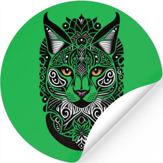 TribalCat Tattoo Stickers
