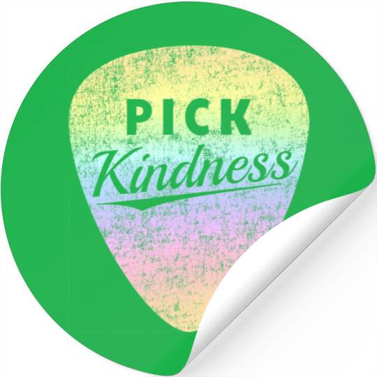 Pastel Rainbow Guitar Pick Pun Anti-Bullying Pick Stickers
