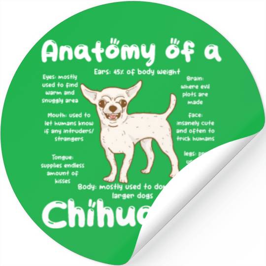 Anatomy of A Chihuahua Stickers