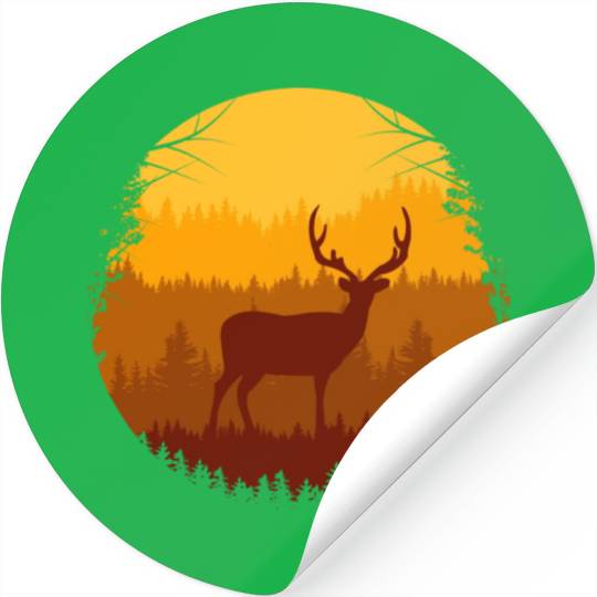 Autumn Forest And Deer Stickers