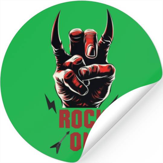Rock music hand devil horns rock musician Stickers