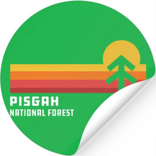 Retro Sunset Pisgah National Forest Asheville Stickers