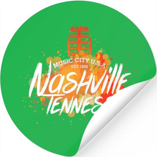 Nashville Country Music City Tennessee Guitar USA Stickers