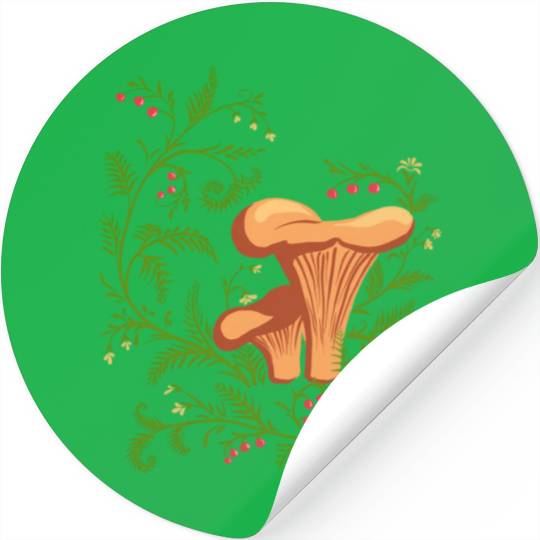 Forest Mushrooms Floral Fungi Ukrainian Vyshyvanka Stickers