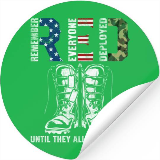 Remember Everyone Deployed Us Flag Camouflage Red Stickers