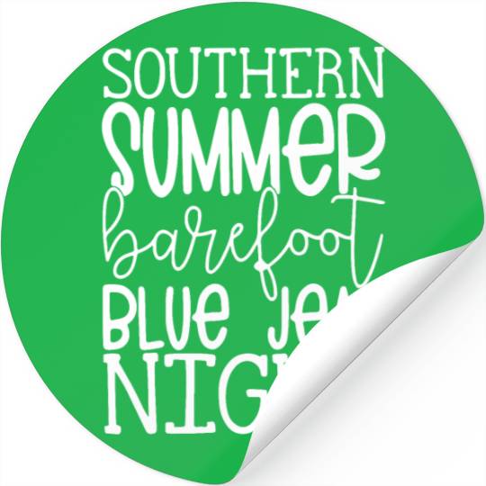 Southern Summer Barefoot Blue Jean Night Stickers