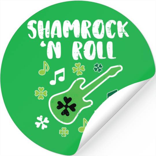 Shamrock N Roll Guitar St Patric Day Guitarist Stickers