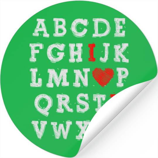 I Love You Abc Alphabet English Teacher Day Stickers