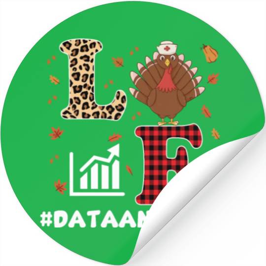 Funny Data Analyst Thanksgiving Design Stickers