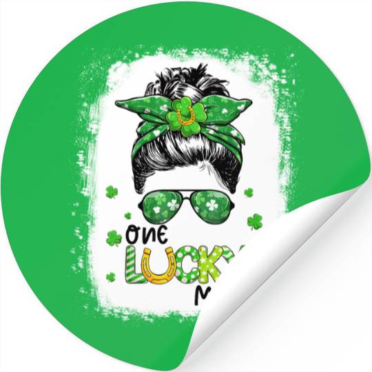 One Lucky Mama St Patric Day Mom Mother Shamrock Stickers
