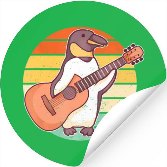 Penguin Guitar Player Guitarist Stickers