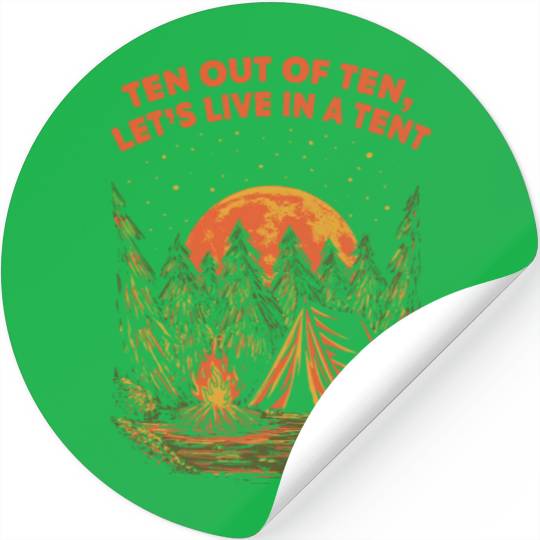 Lets Live in a Tent Camping Wildlife Camper Outdoo Stickers