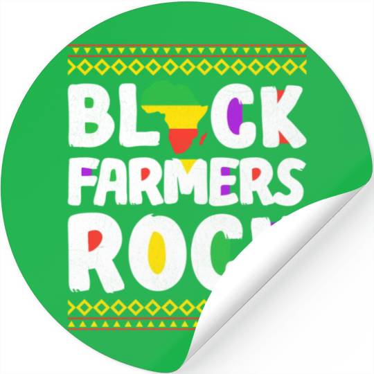 African American Black Farmers Rock Stickers