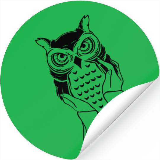 Cute Owl in Hands Stickers