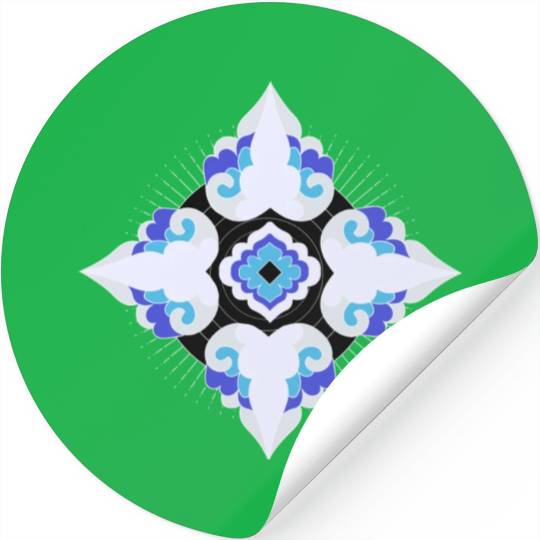 Geometric Snowflakes Stickers