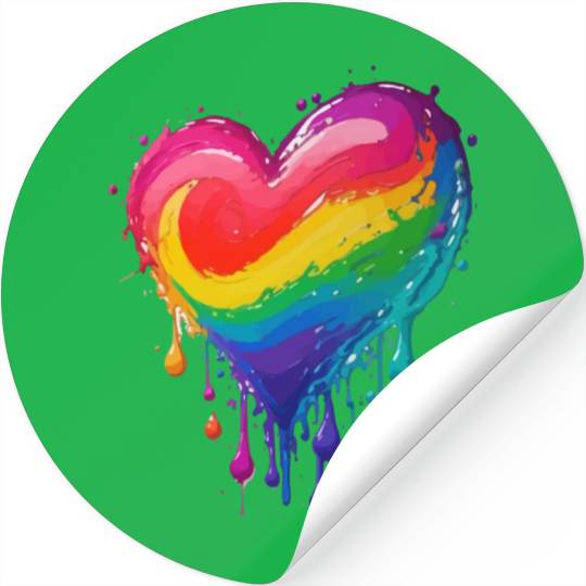 Pride Heart Splash 1 Stickers