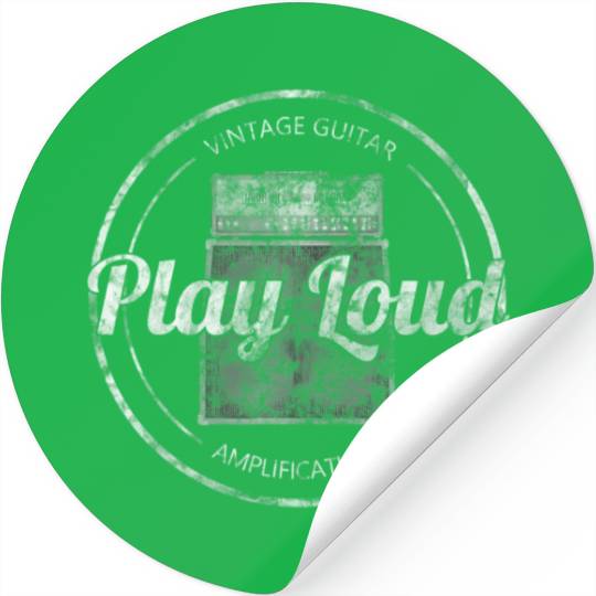 Vintage Electric Guitar Player Play Loud Stickers