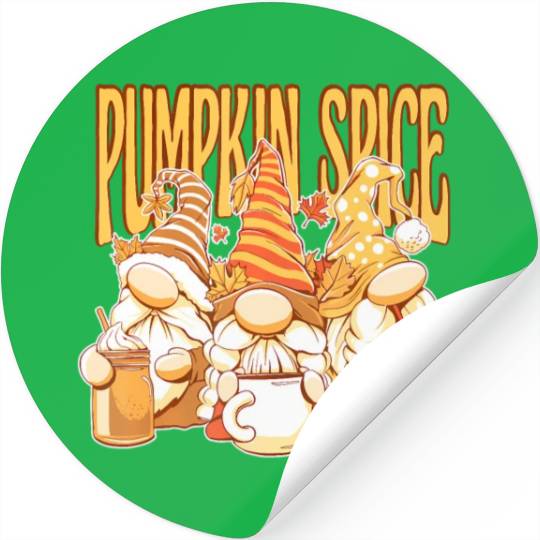 Gnomes Autumn Season Pumpkin Spice Hallothanksmas Stickers