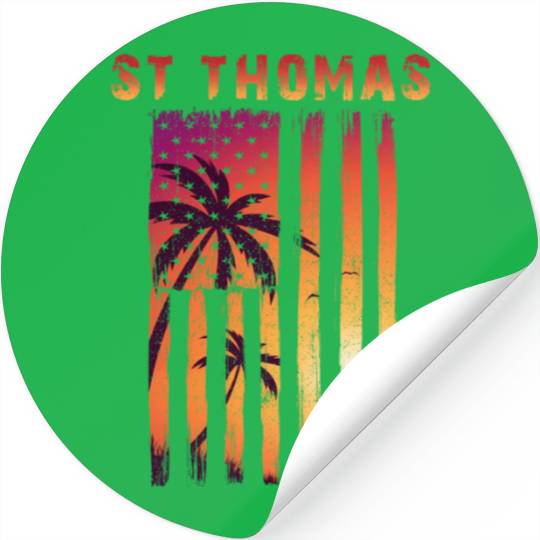 St Thomas Us Virgin Islands Patriotic Flag Stickers