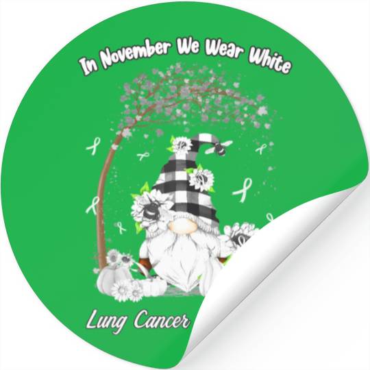 In November We Wear White Lung Cancer Awareness Stickers