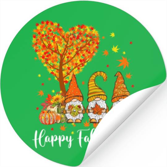 Happy Fall Y'all Gnomes Pumpkin Autumn Vibes Stickers