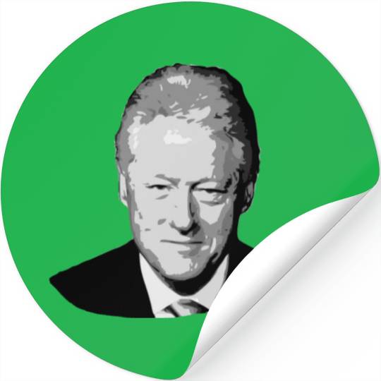 Bill Clinton Grayscale Pop Art Stickers