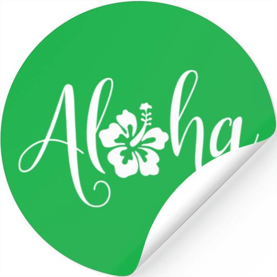Aloha Hawaiian Hibiscus Flower Surfer Maui Kauai Stickers