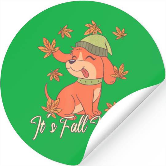 Love Dog Thanksgiving Happy Fall Y'all Autumn Stickers