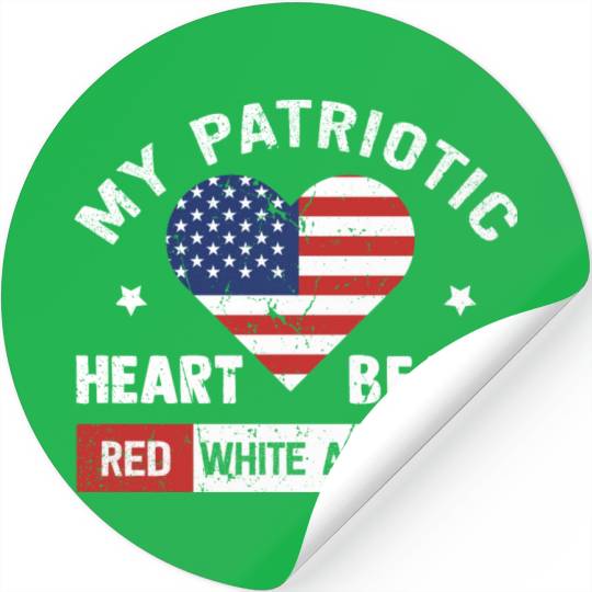 My Patriotic heart red white blue 4th of July Stickers