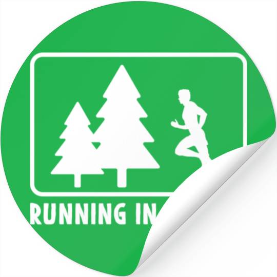 Runners Running In Nature Marathon Training Stickers