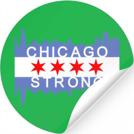 Chicago Strong Chitown City yline Flag Stickers