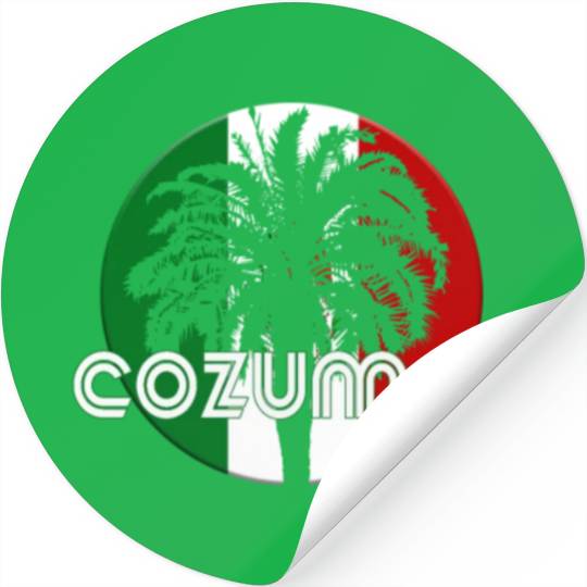 Cozumel Mexico Flag Native Palm Tree Mexican Stickers