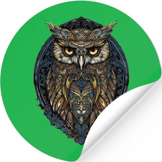 Stained Glass Gothic Aesthetic Owl Intricate Stickers