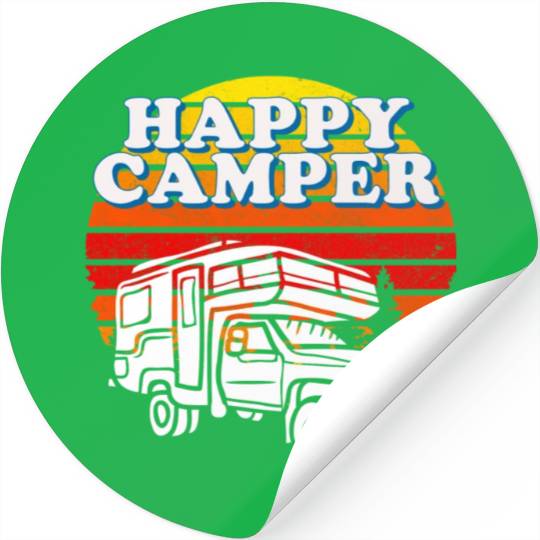 Happy Camper Funny Camping Lover Stickers