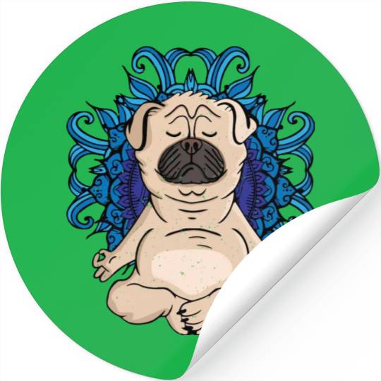 Zen Buddhism Meditation Gift Dog Lover Women Yoga Stickers