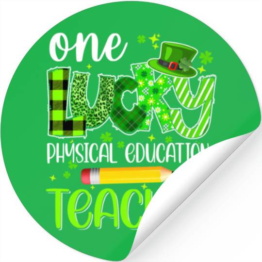 One Lucky Physical Education Teacher Pencil St Stickers