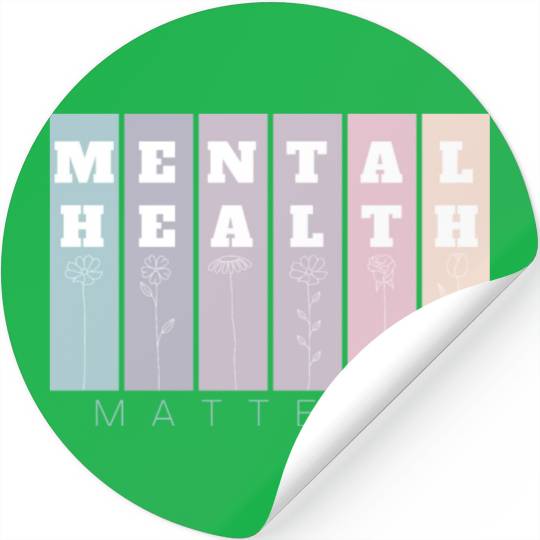 Mental Health Matters | Florals VI French Grey Stickers